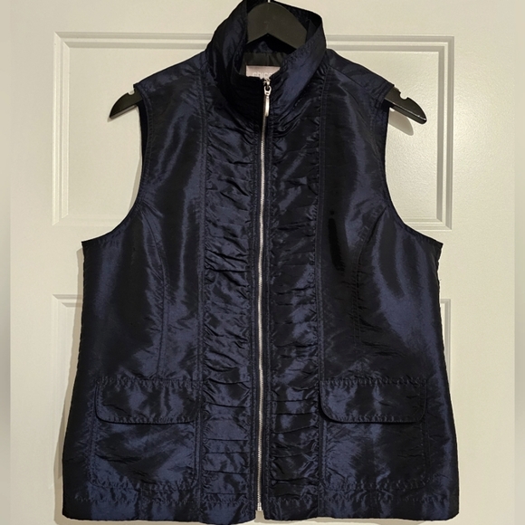 Chico's Women's Blue Full Zip Vest sz 1 (Medium) - Picture 1 of 6